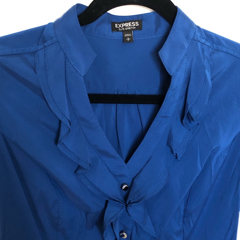 Express Ruffle Blouse - Blue - Picture 3 of 3
